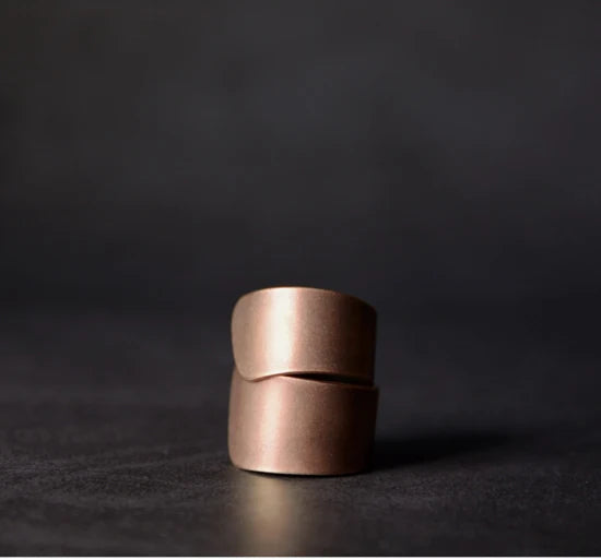 JP Juwelier -Gehämmerter handgefertigter Ring aus massivem Kupfer