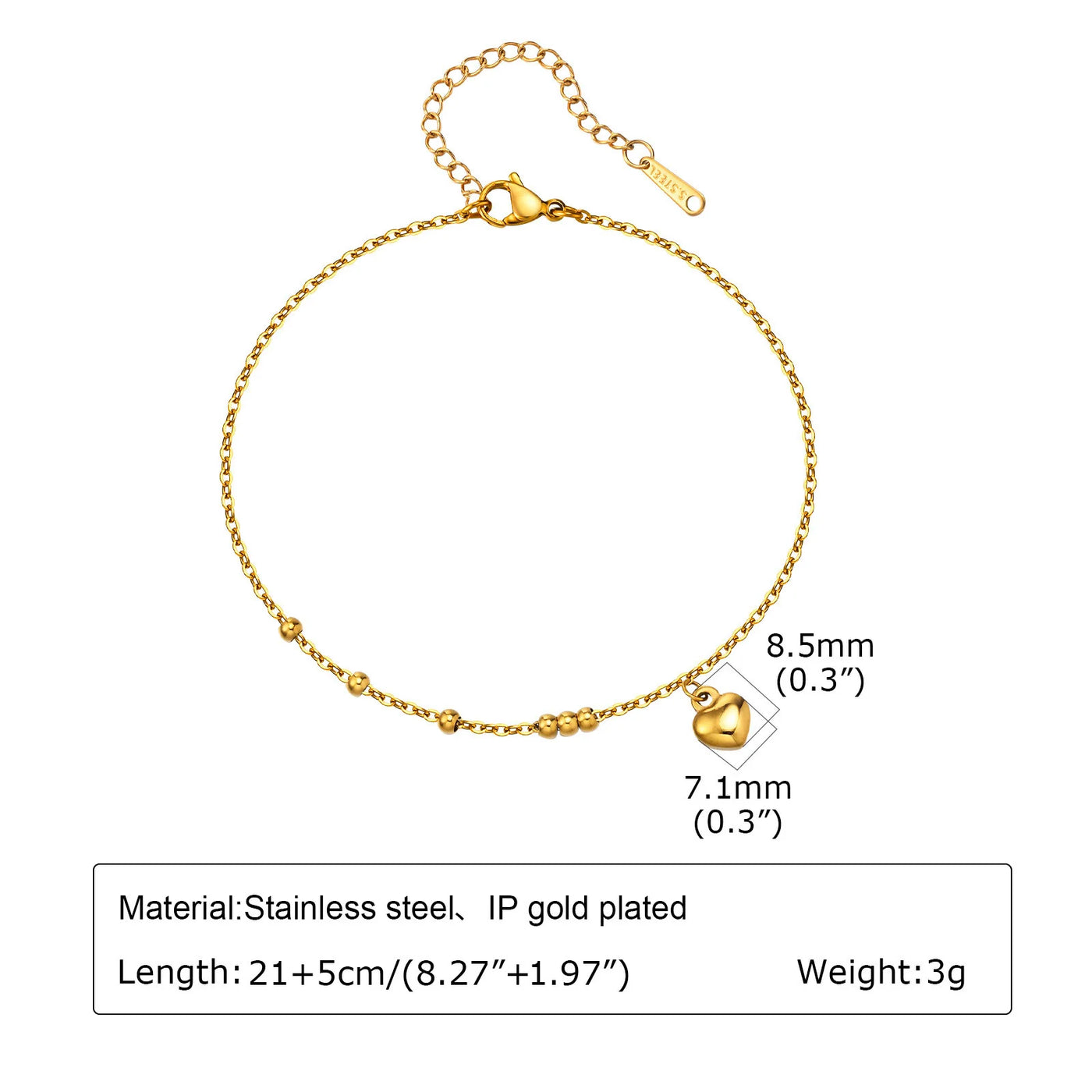 JP Juwelier - Fußkettchen Armband für Frauen,