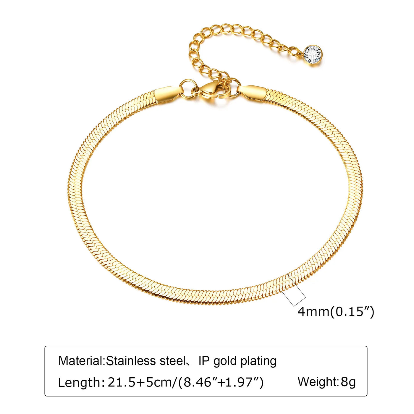 JP Juwelier - Fußkettchen Armband für Frauen,