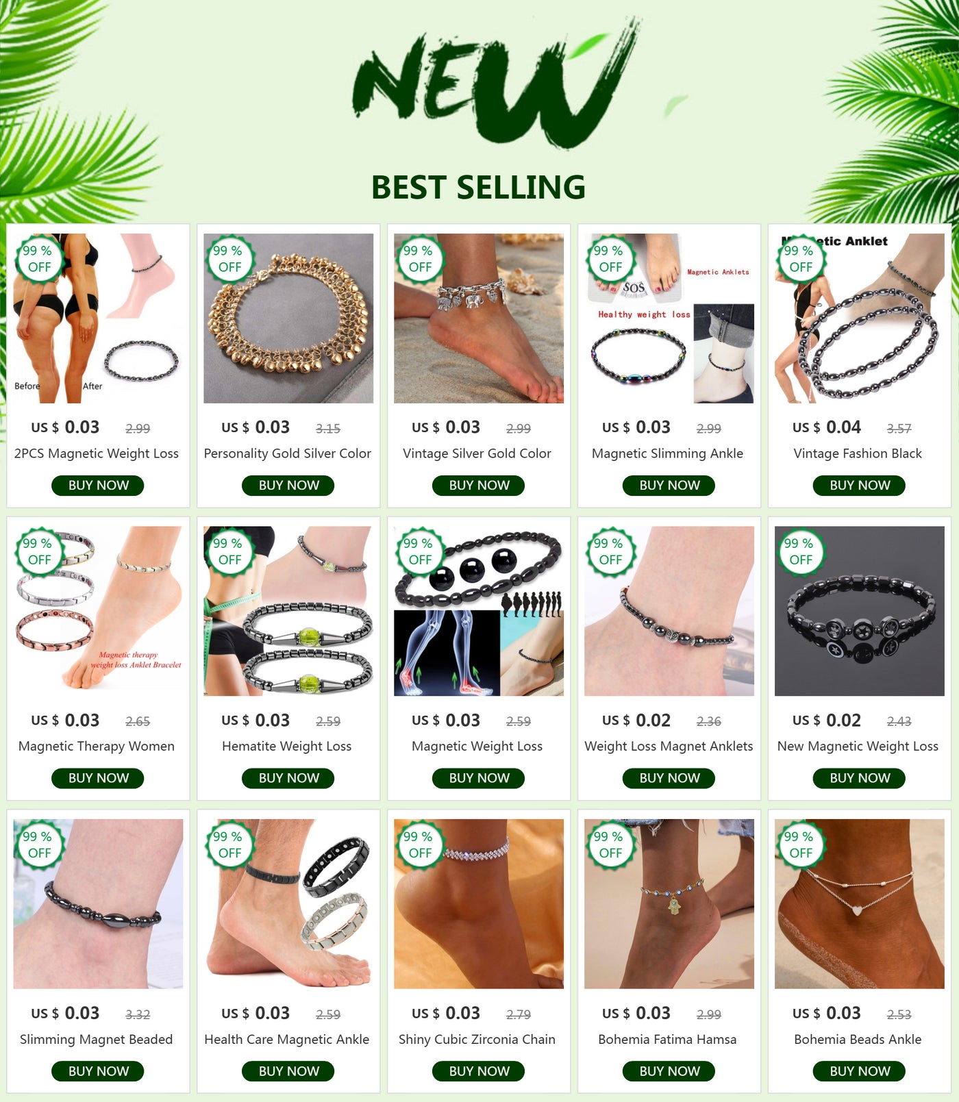 JP Juwelier - Fußkettchen mit Magnetfeldtherapie